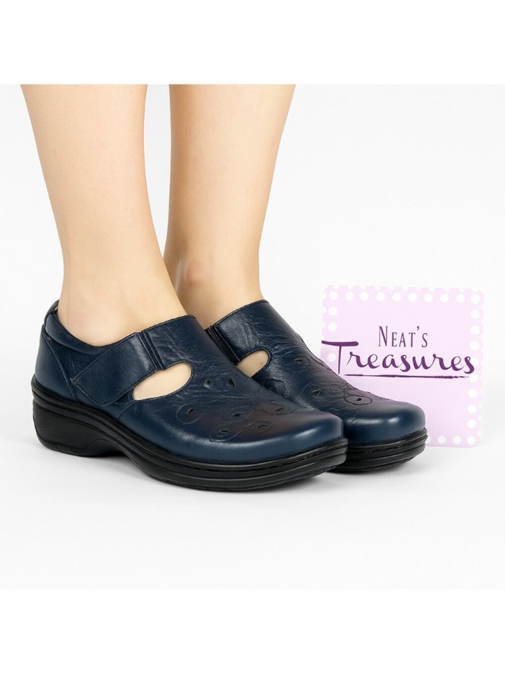 Klogs Footwear BRISBANE Blue Leather Arch Support Mary Jane Comfort Shoes Sz 6 M
